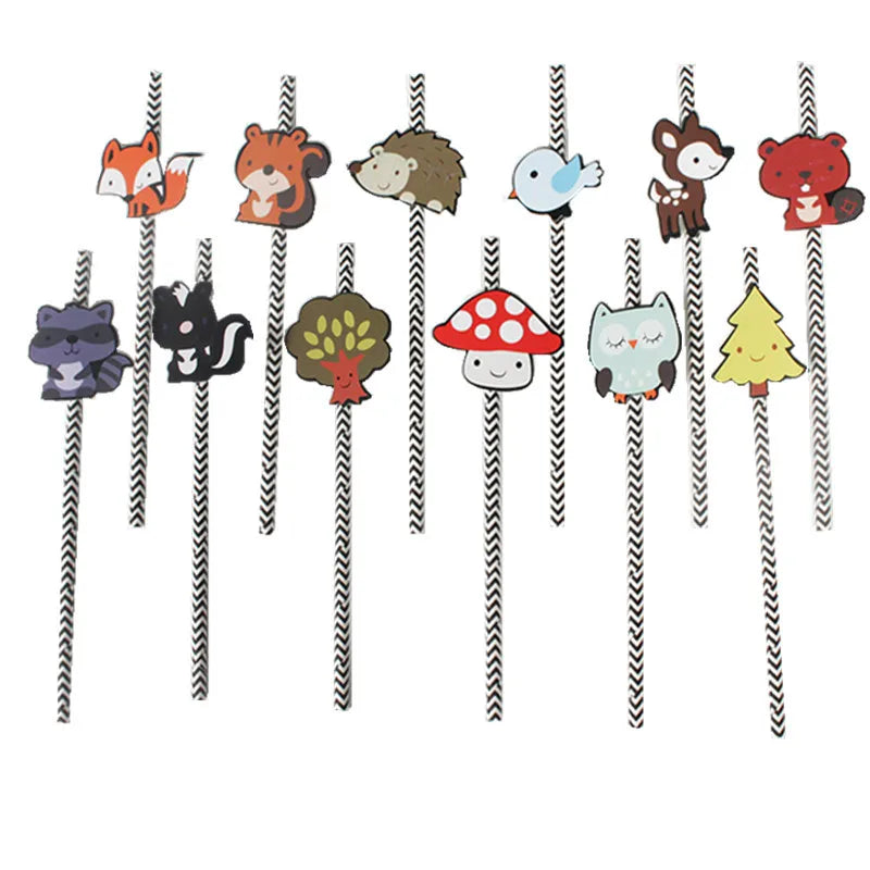 Dschungel Thema Partei Dekor Versorgung Einweg Geschirr Set Wald Tier Fuchs Hedgehog Ballon Baby Dusche Kid Geburtstag Kuchen Topper.