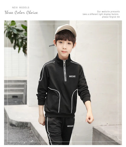 Spring Autumn Teenager Boys Clothing Sets Child Fashion Letter Sweatshirt + Pants 2Pcs Kids Tracksuit 4 5 6 7 8 9 10 11 12 Years.
