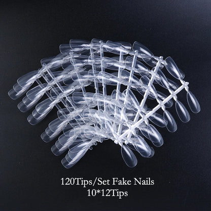 120pcs Fake Nail Tips For Display Palette Oval Almond Acrylic Nails Forms Color Chart Manicure Practice Nail Equipment.