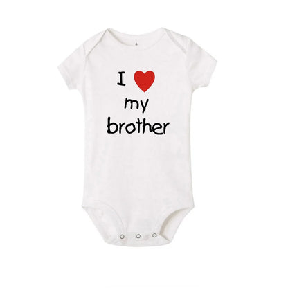 Ich liebe meine Schwester Bruder Zwillinge Baby Kurzarm Body Neugeborene Baby Jungen Mädchen Säugling Sommer Strampler Kleidung Overall Geschenke.