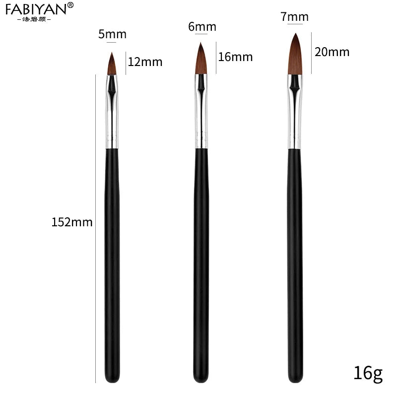 7 Size Nail Art Brush Flat Acrylic Drawing Pen UV Gel Polish French Design Painting Extension Coating Tools Set Manicure.