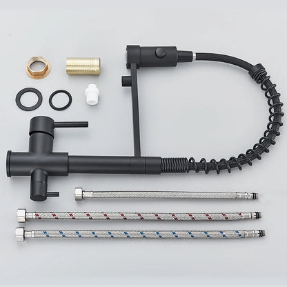 Black Filtered Kitchen Water Filter Kitchen Faucets Dual Spout Filter Faucet Mixer Water Purification Water Crane For Kitchen