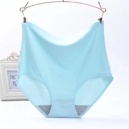 Women's underwear ice silk High waist Seamless Panties soft Lingerie Slimming Abdomen In Hip Lift plus size Breathable Briefs