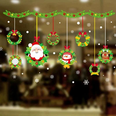2025 Merry Christmas Wall Sticker Window Glass Merry Christmas Decor for Home Living Room Wall Decor 2026 Happy New Year Sticker.