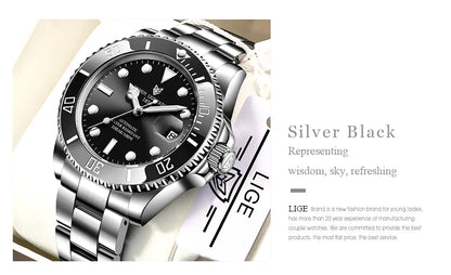 LIGE Women Watches Mechanical Watch Luxury Bracelet Wrist Wristwatch Elegant Ladies Automatic Date Clock Watch Relogio Feminino