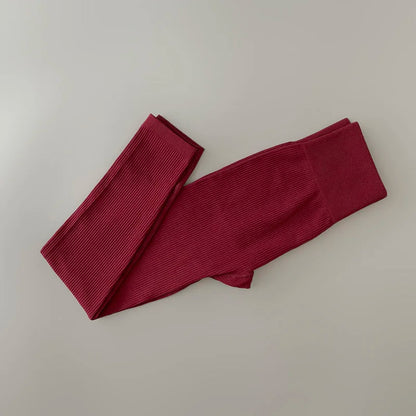 Ribbed Yoga Pants High Waisted Gym Leggings Sport Women Fitness Seamless Female Legging Tummy Control Running Training Tights.