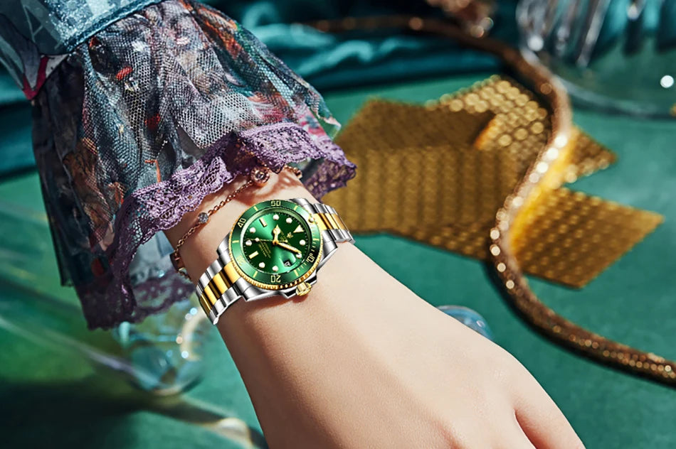 LIGE Women Watches Mechanical Watch Luxury Bracelet Wrist Wristwatch Elegant Ladies Automatic Date Clock Watch Relogio Feminino.