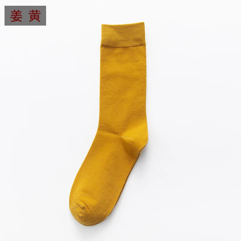 5Pairs New High Quality Business Casual Men Socks Black Men's Dress Long Socks Autumn Keep Warm Colorful Full Happy Socks Male