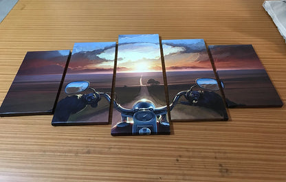 5 Pieces Set Canvas Wall Art - Sky Calm Waters Landscape Decorations for Home Room Poster Print.