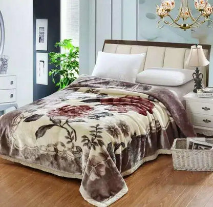 VESCOVO Queen Size Flannel Fleece Throw Blanket Soft Cashmere Blanket King Size Warm Quilt Bedspread 220*240
