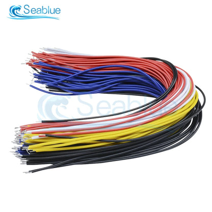 100Pcs Double Head PCB Solder Cable 20CM 26AWG Breadboard Fly Jumper Wire Cable Tin Conductor 5 Color.