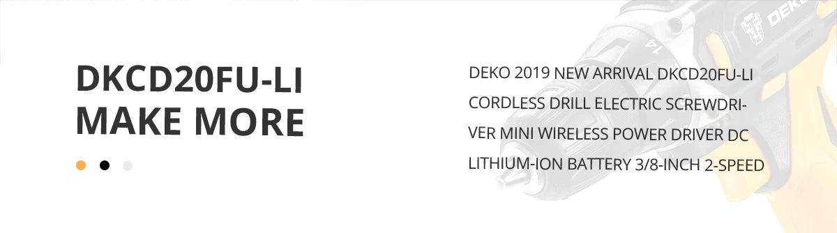 DEKO 12/16/20 V Akku-Bohrschrauber, 2-Gang-Akku, wiederaufladbarer Elektroschrauber, Lithium-Batterie, Kombinationsbox für Elektrowerkzeuge