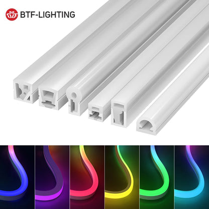 WS2812B WS2811 Neon Sign Tube SK6812 RGBW LED Strip Light Silica Gel 1m 2m 3m 4m 5m Flexible Neon Soft Lights Tube for Outdoors.
