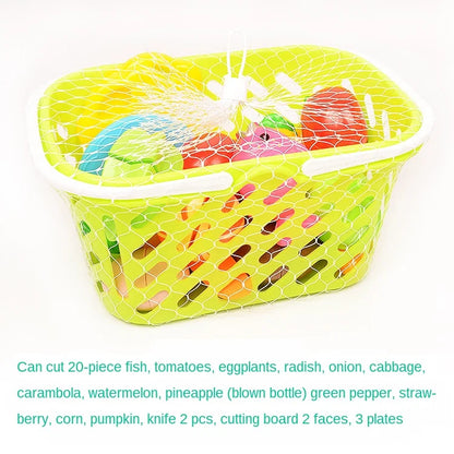 6/10/13/24Pcs Kitchen Fun Cutting Fruits and Vegetables Food Play House Set Puzzle Education Toys For Kids Boys Girls Xmas Gifts.