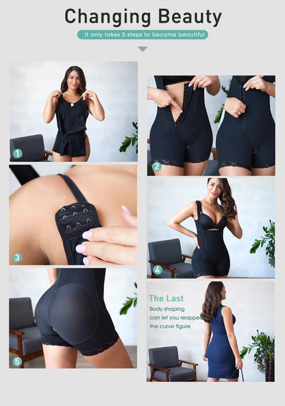 Women Full Body Shapewear Open-Bust Underwear Waist Trainer Corset Seamless Slimming Bodysuit Butt Lifter Plus Size 6XL