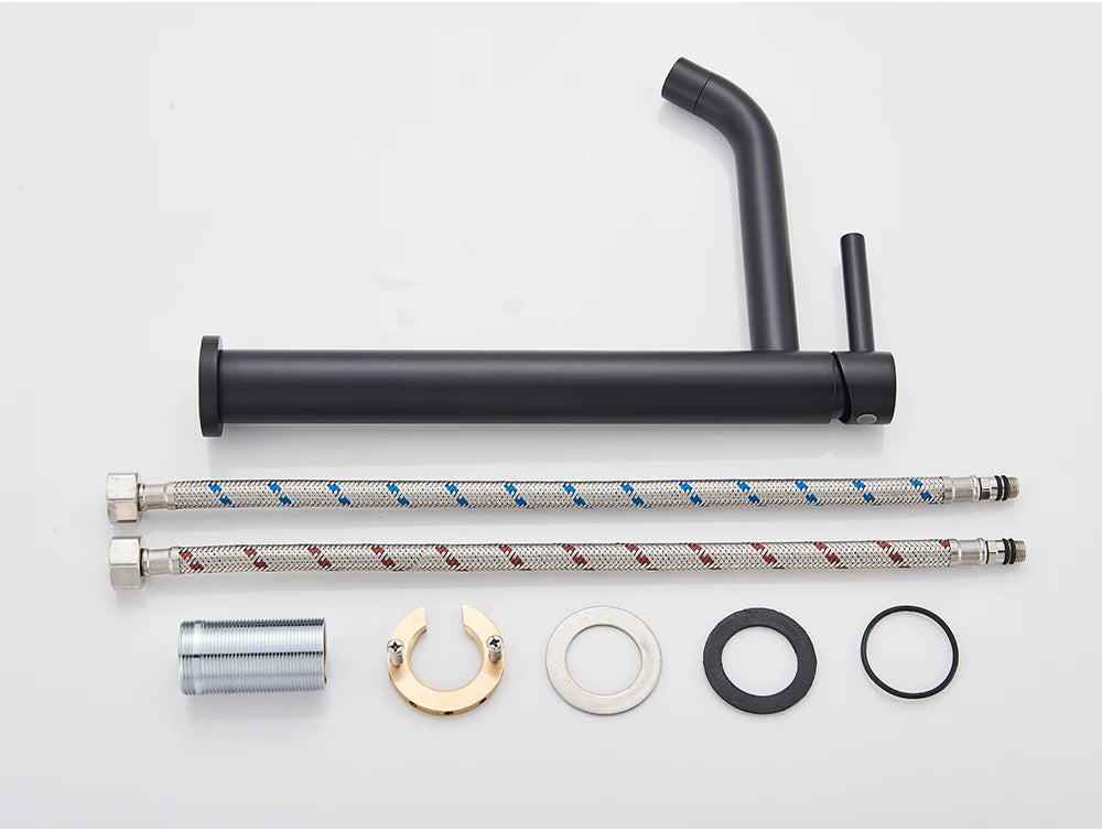 Black Basin Faucet Bathroom Washbasin Water Mixer Tap Hot Cold Water Basin Sink Tap Bathroom Faucet Tap Brushed Gold Faucet