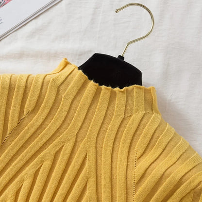 AOSSVIAO 2025, gestrickter Damen-Pullover mit Stehkragen, Rollkragenpullover, Herbst-Winter, Basic-Damenpullover, schmale Passform, Schwarz.