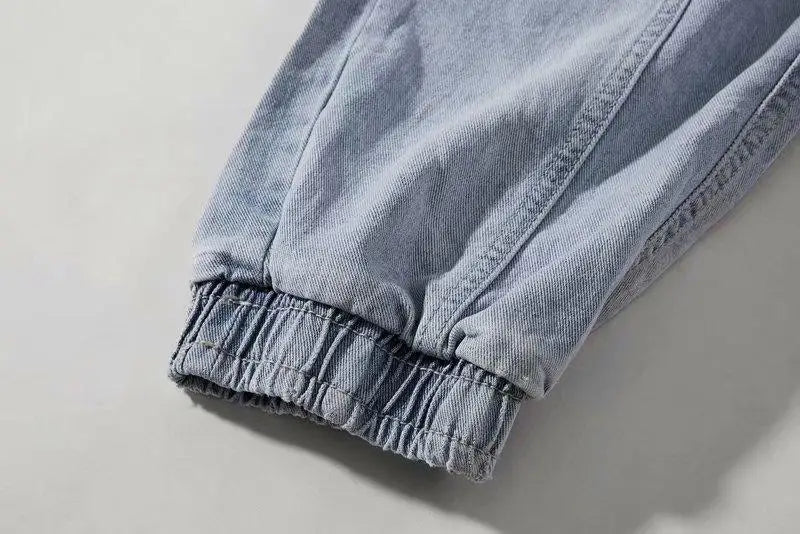 2025 New Streetwear Hip Hop Cargo Pants Men's Jeans Elastic Harun Joggers In Autumn and Spring Men ClothIng.