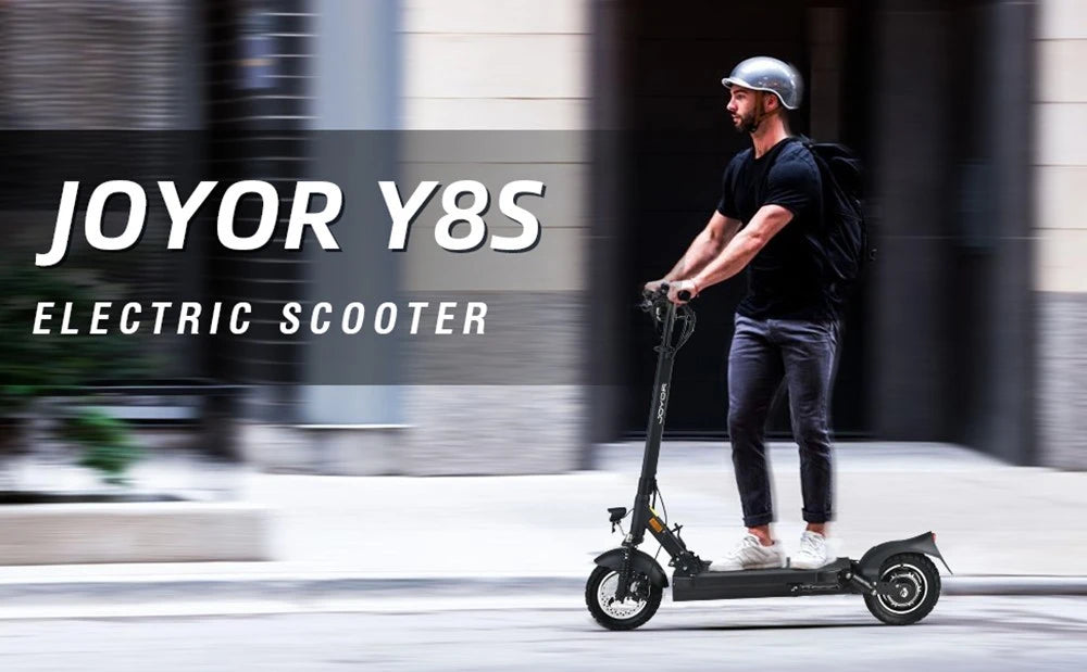 JOYOR Y8-S Electric Scooter 500W EScooter 48V 26 Ah Speed 20km/h Range 55-75km 10” Inflatable Tires Electric Scooters with ABE.