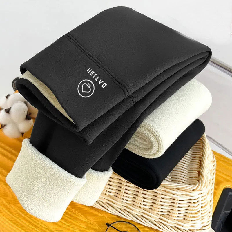 Autumn Winter High Waist Plus Velvet Shark Pants Women Seamless Fleece Warm Leggings Slim Casual Sports Fitness Yoga Leggings