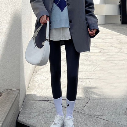 Autumn Winter High Waist Plus Velvet Shark Pants Women Seamless Fleece Warm Leggings Slim Casual Sports Fitness Yoga Leggings