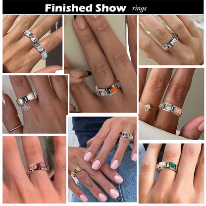 New Fashion 9mm 15 Style Italian Modular Charm Bracelet Fashionable Leisure Holiday Scenery Literary Modular Elastic Bracelet