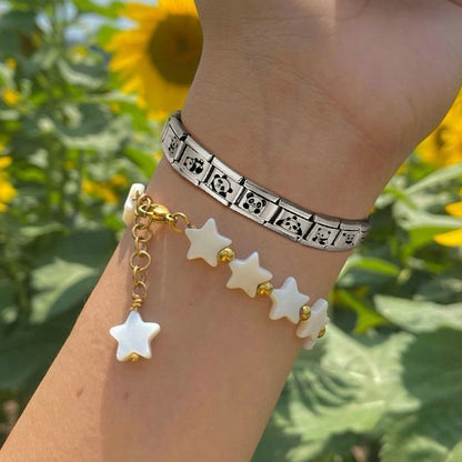 New Fashion 9mm 15 Style Italian Modular Charm Bracelet Fashionable Leisure Holiday Scenery Literary Modular Elastic Bracelet.