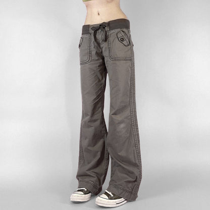 Vintage Y2K Flared Jeans Retro Button-up Low Rise Casual Denim Hose Harajuku 2000er Jahre Hose Basic Aesthetic Mom
