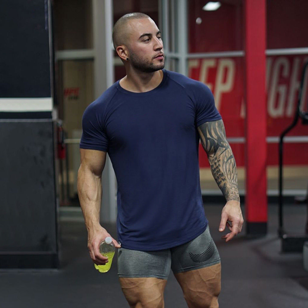 New Fashion Men's Summer Casual Comfortable Tight-Fitting T-Shirt Sports Gym Sportswear Quick-Drying Breathable T Shirt M-3XL.