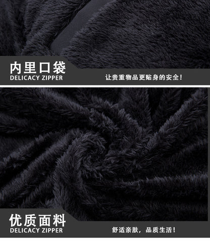 Male Solid Cotton Outwear Coats Men's Thick Fleece Winter Jacket Fashion Fur Hooded Warm Cooton Parka Windbreaker Plus Size 6XL