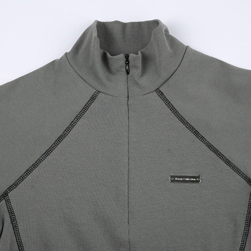 Women's Short Sleeve T-Shirt, Slim, Turn-Down Collar, Preppy Style, Patchwork, Casual, Summer Fashion, Fake 2 Piece, 2024