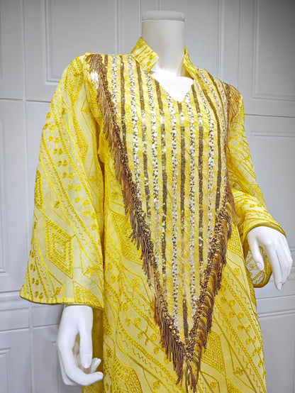 Marokko Party kleid für Frauen muslimische Abaya Mesh Pailletten Jalabiya Dubai Abayas Kaftan Abaya Islam Vestidos arabische lange Robe Herbst