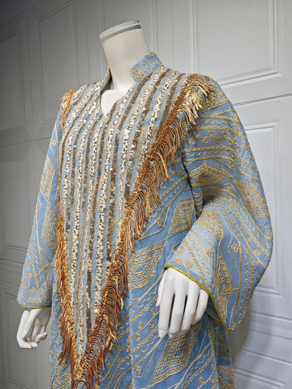 Marokko Party kleid für Frauen muslimische Abaya Mesh Pailletten Jalabiya Dubai Abayas Kaftan Abaya Islam Vestidos arabische lange Robe Herbst