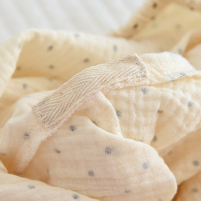 2025 Spring and Autumn New Women's Pajama Set 100%cotton crepe long-sleeved trousers two-piece polka dot cute home wear thin set