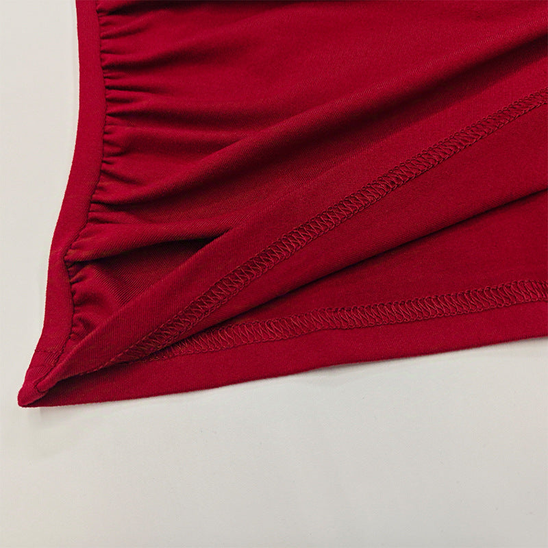 Gtpdpllt Women Tees Sexy Turtleneck Long Sleeve Pleated Basic Women's T-shirts 2025 Spring Autumn Fashion Chic Female Streetwear.