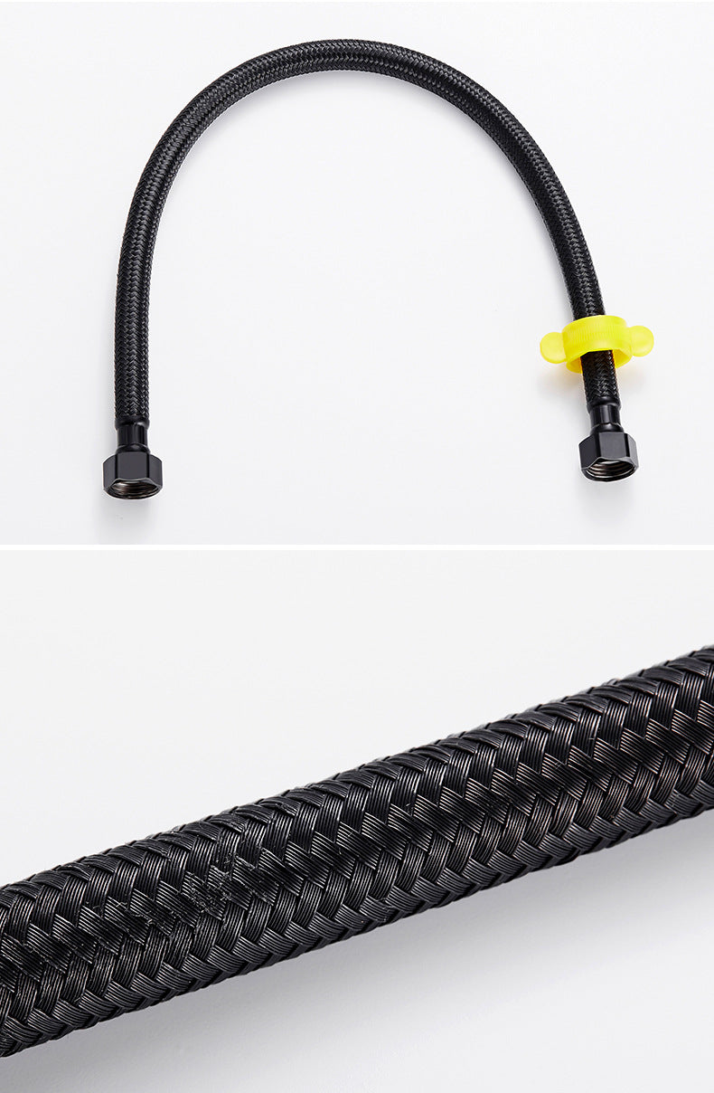 30/40/60/80cm Nylon Braided Water Inlet Hose Black Faucet Heater Pipe Toilet Connection Cold Hot Mixer Inlet Pipe Kitchen