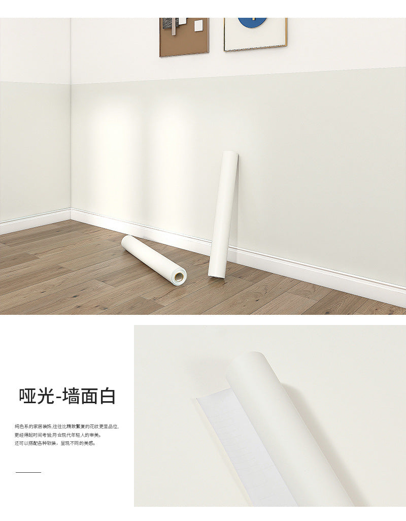 Matte PVC Vinyl Self Adhesive Wallpapers Furniture Renovation Films White DIY Decorative Kitchen Cabinet Waterproof Wall Sticker