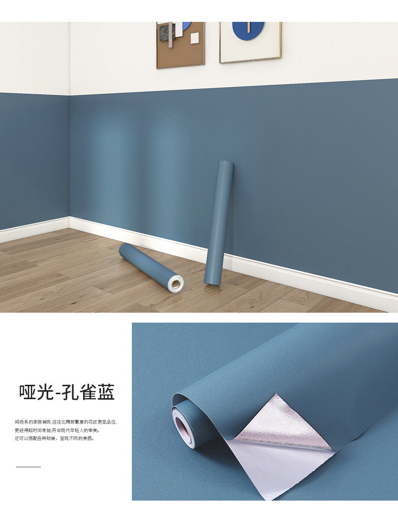 Matte PVC Vinyl Self Adhesive Wallpapers Furniture Renovation Films White DIY Decorative Kitchen Cabinet Waterproof Wall Sticker