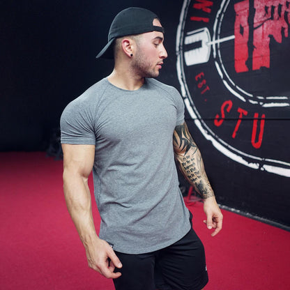 New Fashion Men's Summer Casual Comfortable Tight-Fitting T-Shirt Sports Gym Sportswear Quick-Drying Breathable T Shirt M-3XL