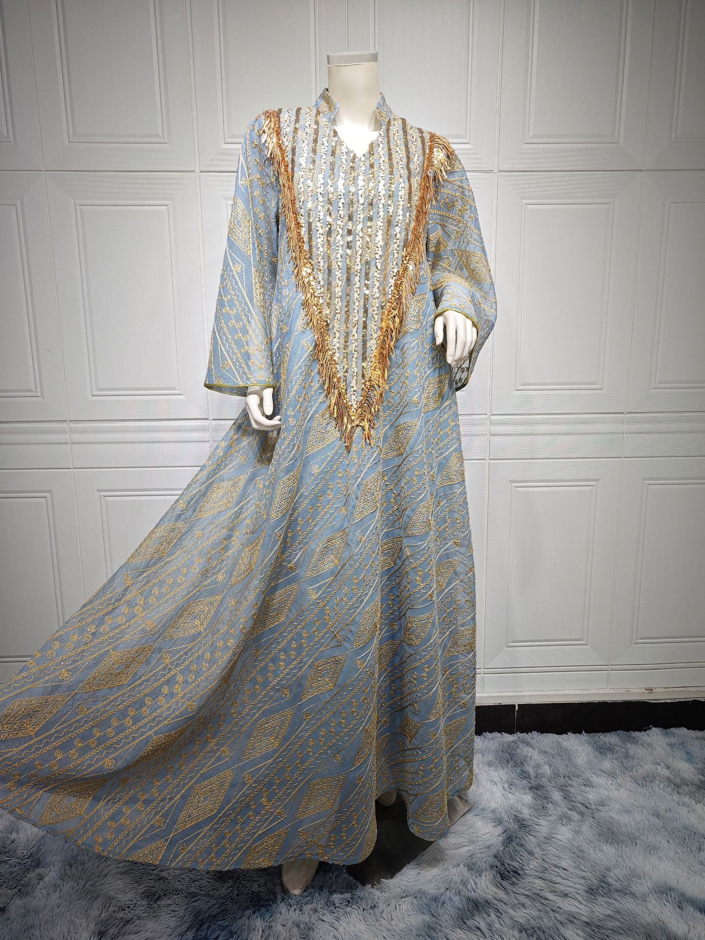 Marokko Party kleid für Frauen muslimische Abaya Mesh Pailletten Jalabiya Dubai Abayas Kaftan Abaya Islam Vestidos arabische lange Robe Herbst