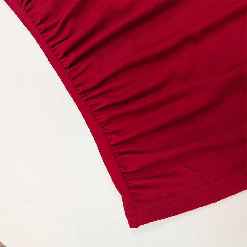 Gtpdpllt Women Tees Sexy Turtleneck Long Sleeve Pleated Basic Women's T-shirts 2025 Spring Autumn Fashion Chic Female Streetwear.