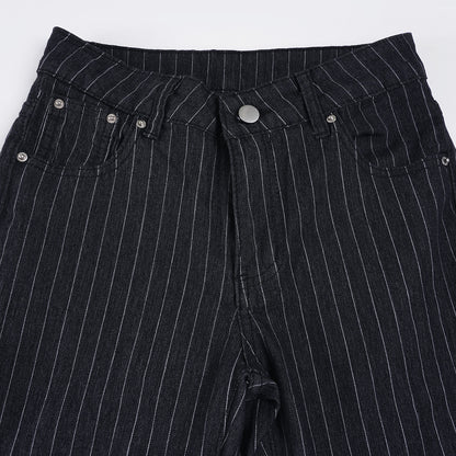 Vintage Y2K Flared Jeans Retro Button-up Low Rise Casual Denim Hose Harajuku 2000er Jahre Hose Basic Aesthetic Mom