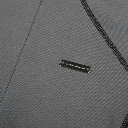 Women's Short Sleeve T-Shirt, Slim, Turn-Down Collar, Preppy Style, Patchwork, Casual, Summer Fashion, Fake 2 Piece, 2024