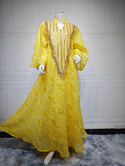Marokko Party kleid für Frauen muslimische Abaya Mesh Pailletten Jalabiya Dubai Abayas Kaftan Abaya Islam Vestidos arabische lange Robe Herbst