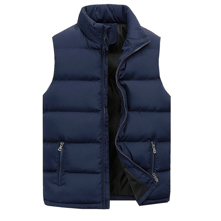 Mens Vest Jacket Warm Sleeveless Jackets Winter Waterproof Zipper Coat Autumn Stand-up Collar Casual Waistcoat Brand Clothing.