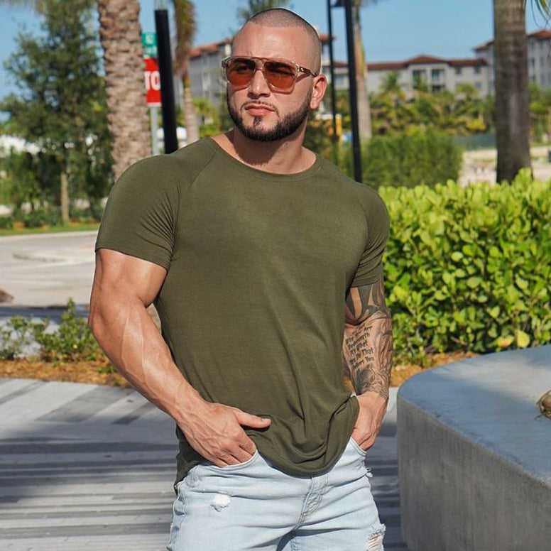 New Fashion Men's Summer Casual Comfortable Tight-Fitting T-Shirt Sports Gym Sportswear Quick-Drying Breathable T Shirt M-3XL