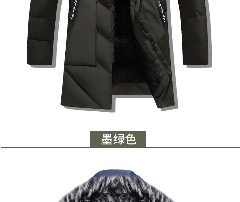 Male Solid Cotton Outwear Coats Men's Thick Fleece Winter Jacket Fashion Fur Hooded Warm Cooton Parka Windbreaker Plus Size 6XL.