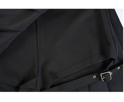 AltGoth Punk Mall Goth Shorts Skirt Women Y2k E-girl Streetwear Harajuku Leg Ring Buckle Detachable High Waist Emo Alt Clubwear.