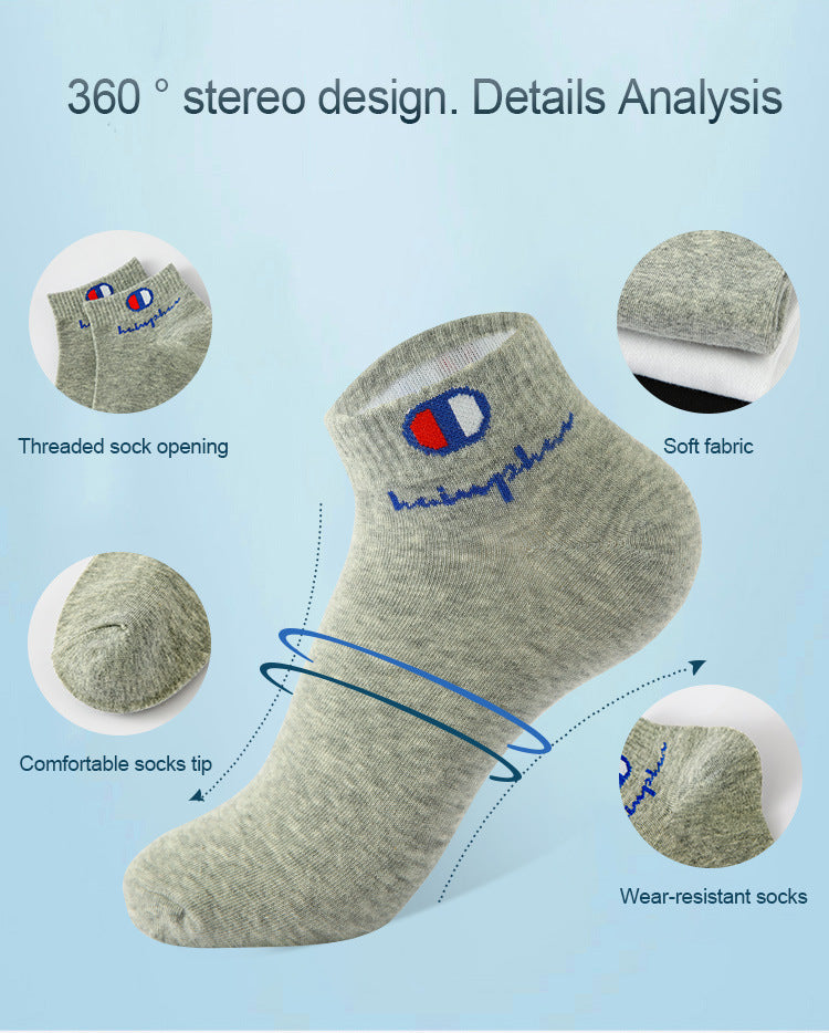 5/10/20 Pairs Men Ankle Socks Cotton Brand Classic Fashion Black White Socks Breathable Mesh Athletic Sports Socks for Summer.