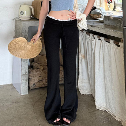 Vintage Y2K Flared Jeans Retro Button-up Low Rise Casual Denim Hose Harajuku 2000er Jahre Hose Basic Aesthetic Mom